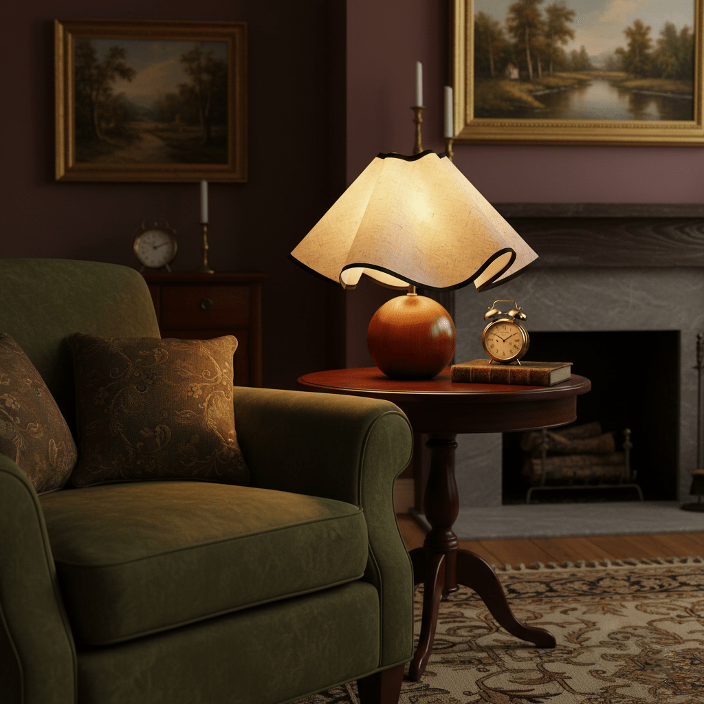 Modern Table Lamp Wood Base Linen Shade Bedside Decor - Image 5