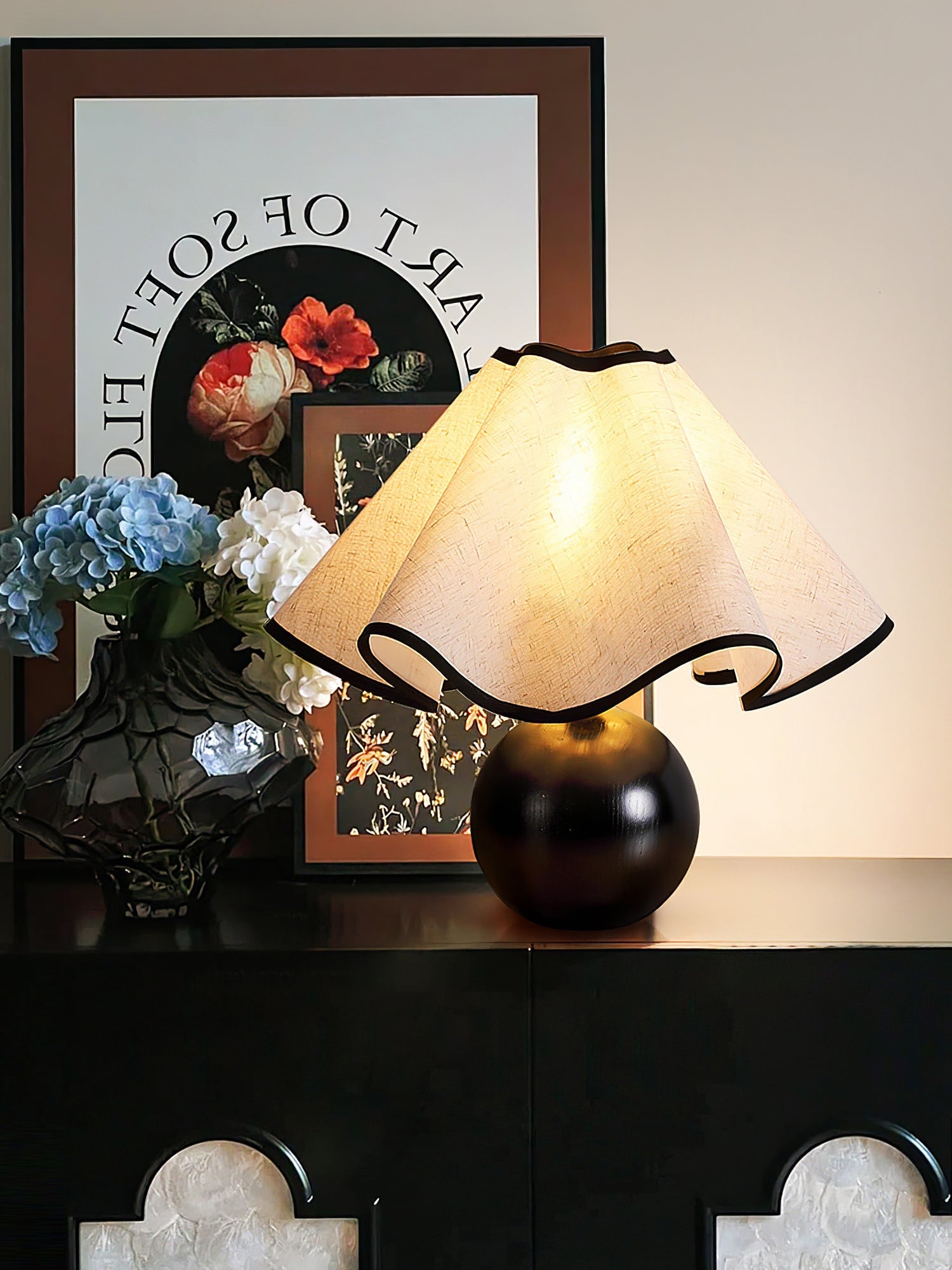 Modern Table Lamp Wood Base Linen Shade Bedside Decor - Image 17