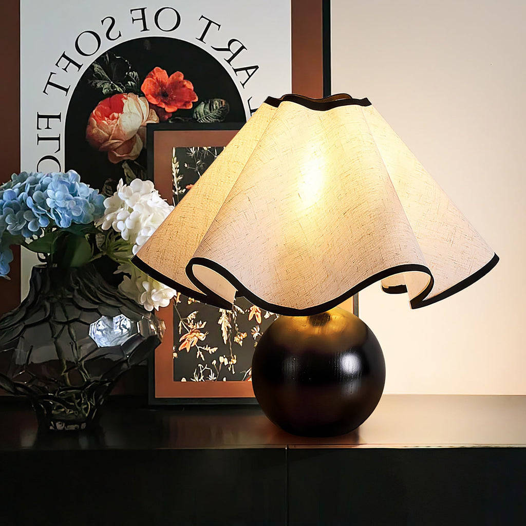 Modern Table Lamp Wood Base Linen Shade Bedside Decor - Image 30