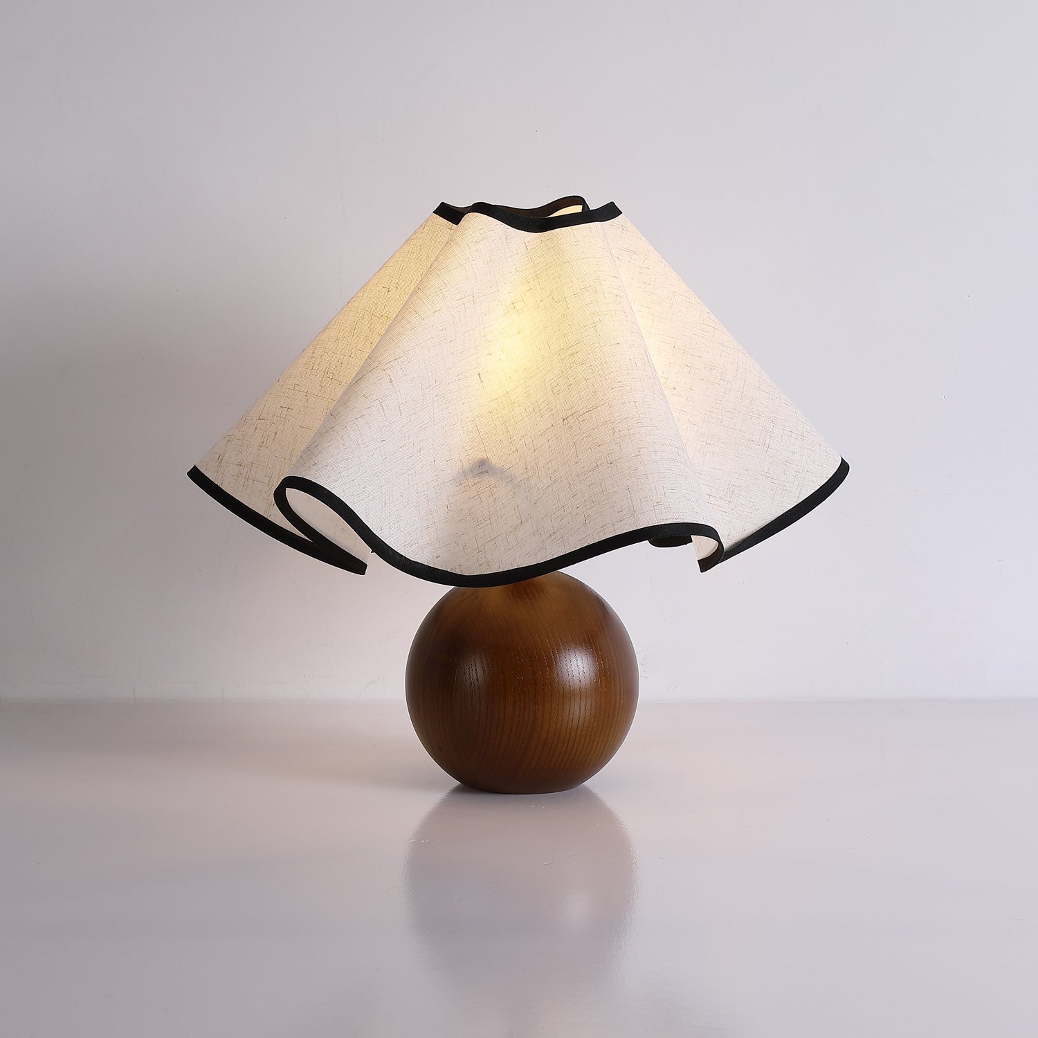 Modern Table Lamp Wood Base Linen Shade Bedside Decor - Image 21
