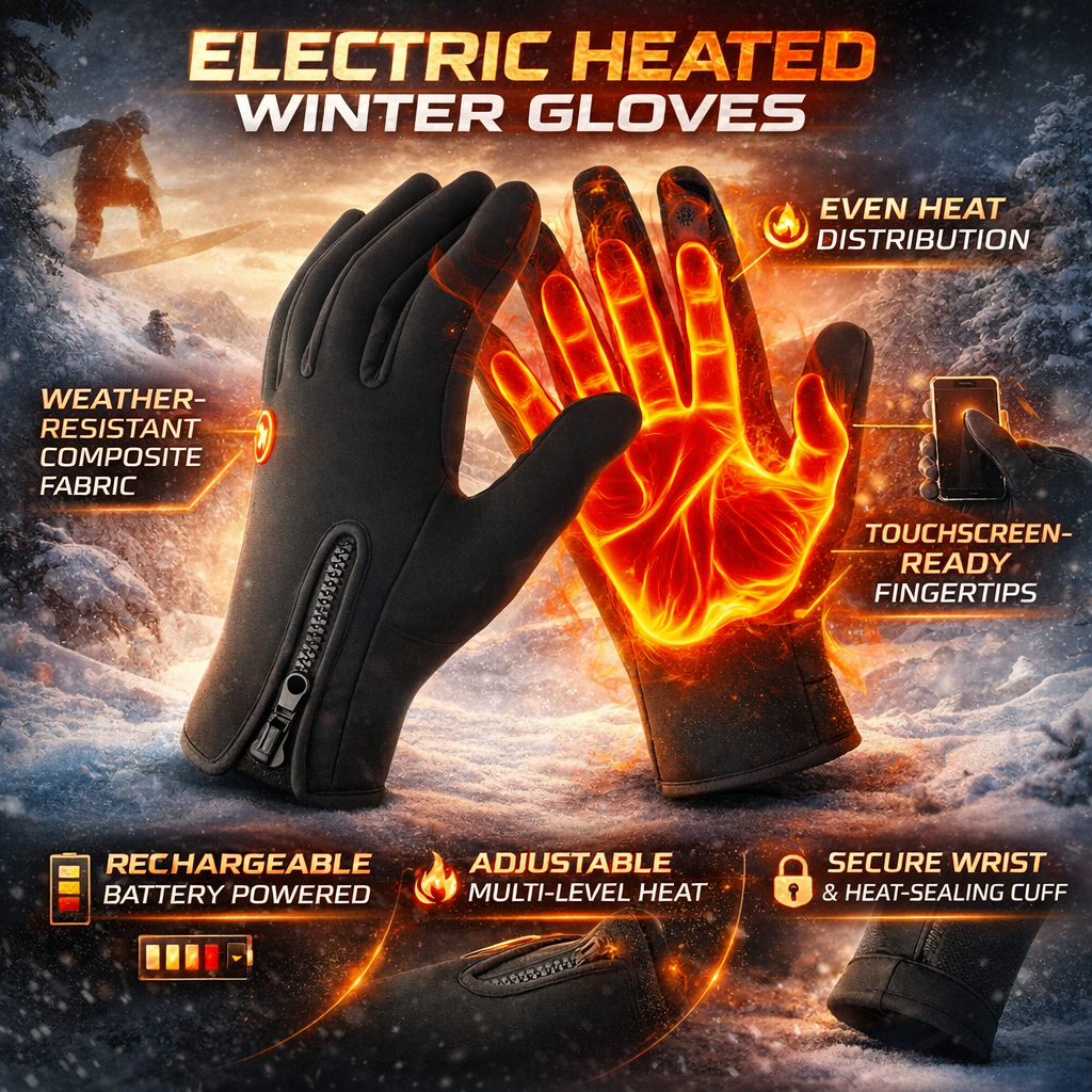 Heated Gloves Electric USB Touchscreen Waterproof Winter Outdoor - Image 4