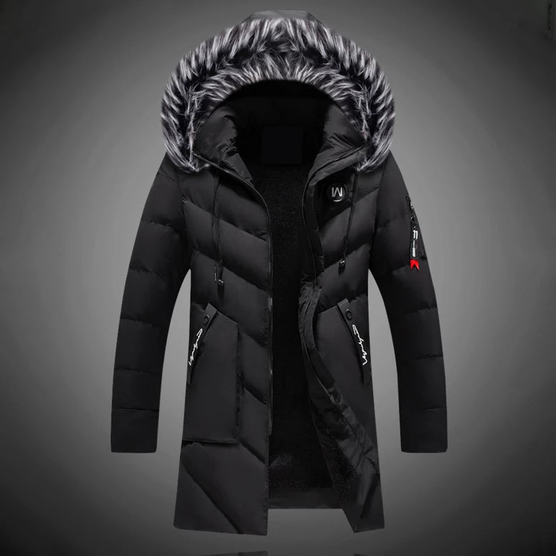 Men's Functional Water-Resistant Insulated Winter Coat with Adjustable Hood
