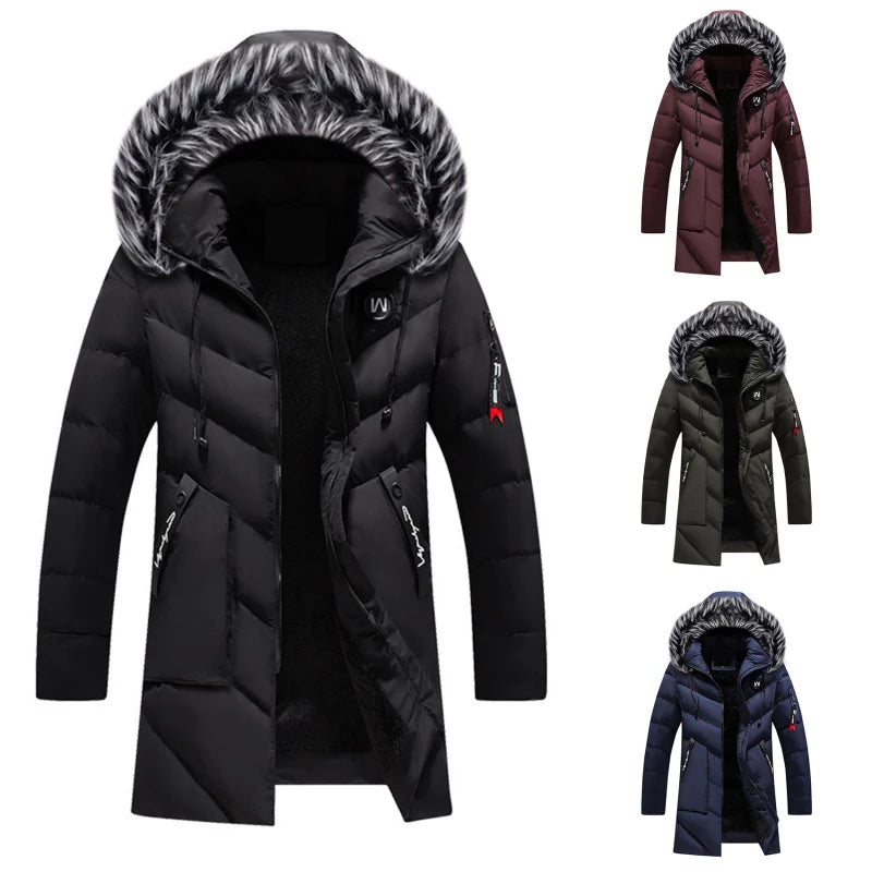 Men's Functional Water-Resistant Insulated Winter Coat with Adjustable Hood