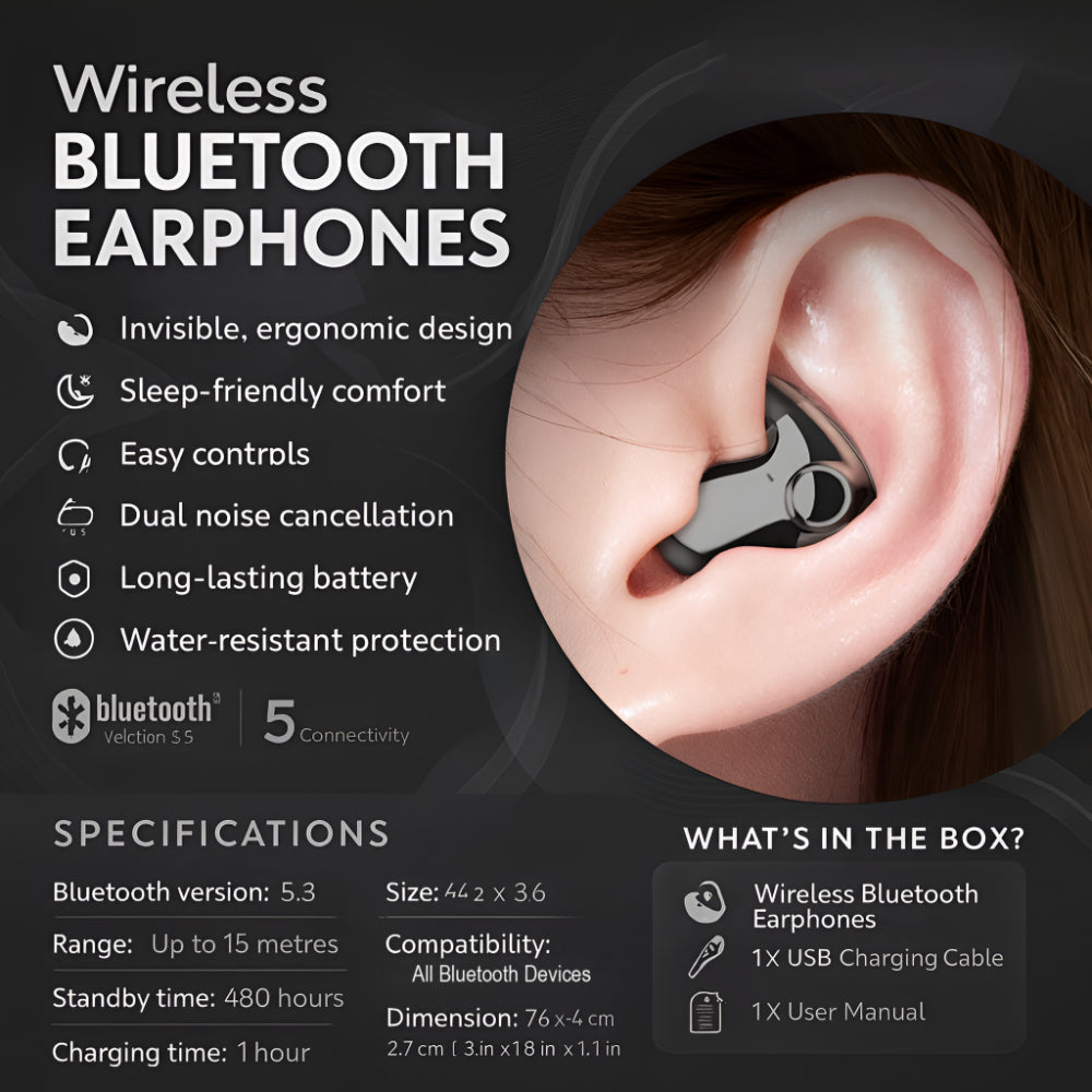 Powerful Advanced Bluetooth 5.3 Wireless Earbuds with Charging Case
