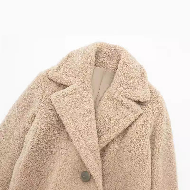 Women's Long Warm Teddy Button Winter Coats