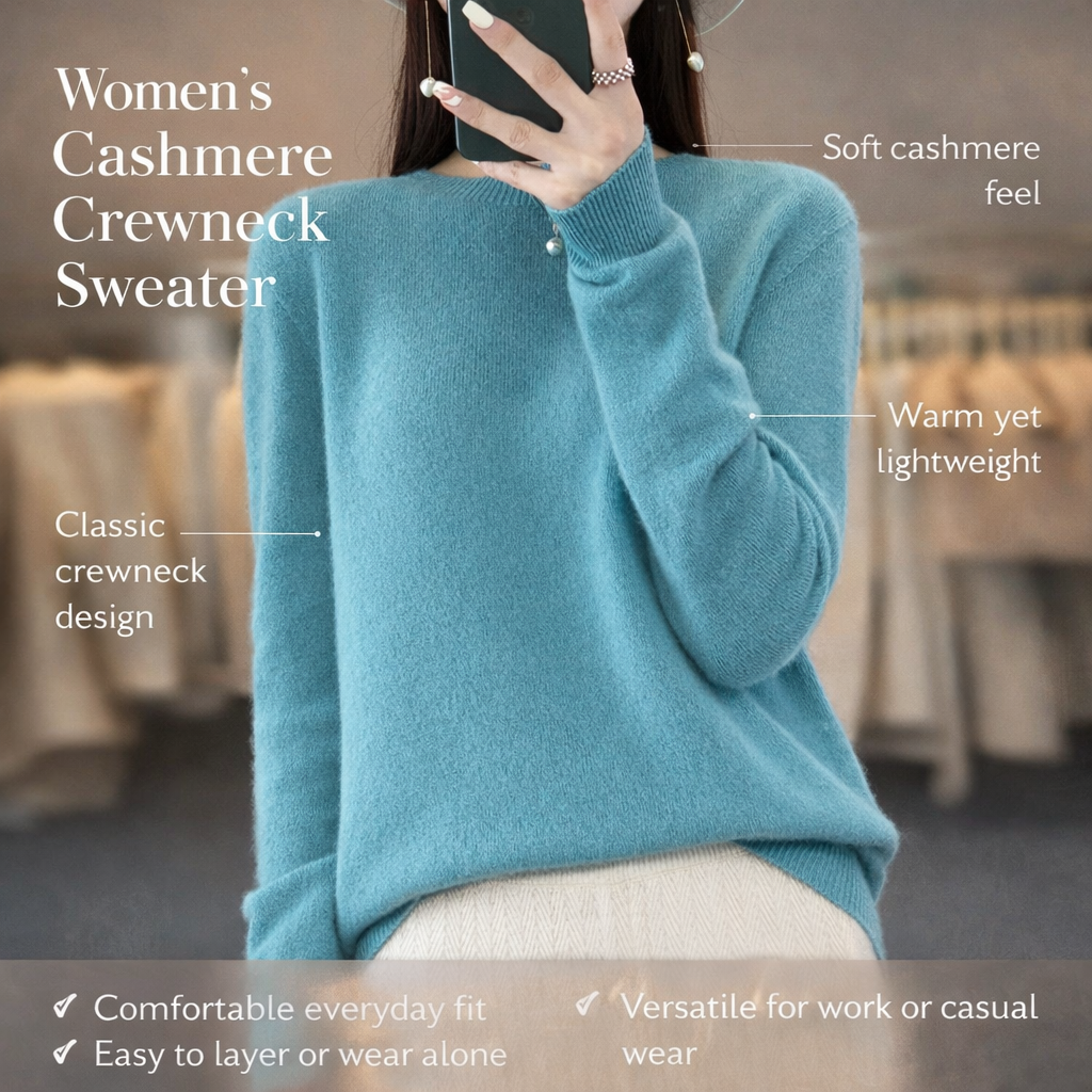 Women's Crewneck Sweater Warm Knit Pullover Soft Everyday Wear - Image 4