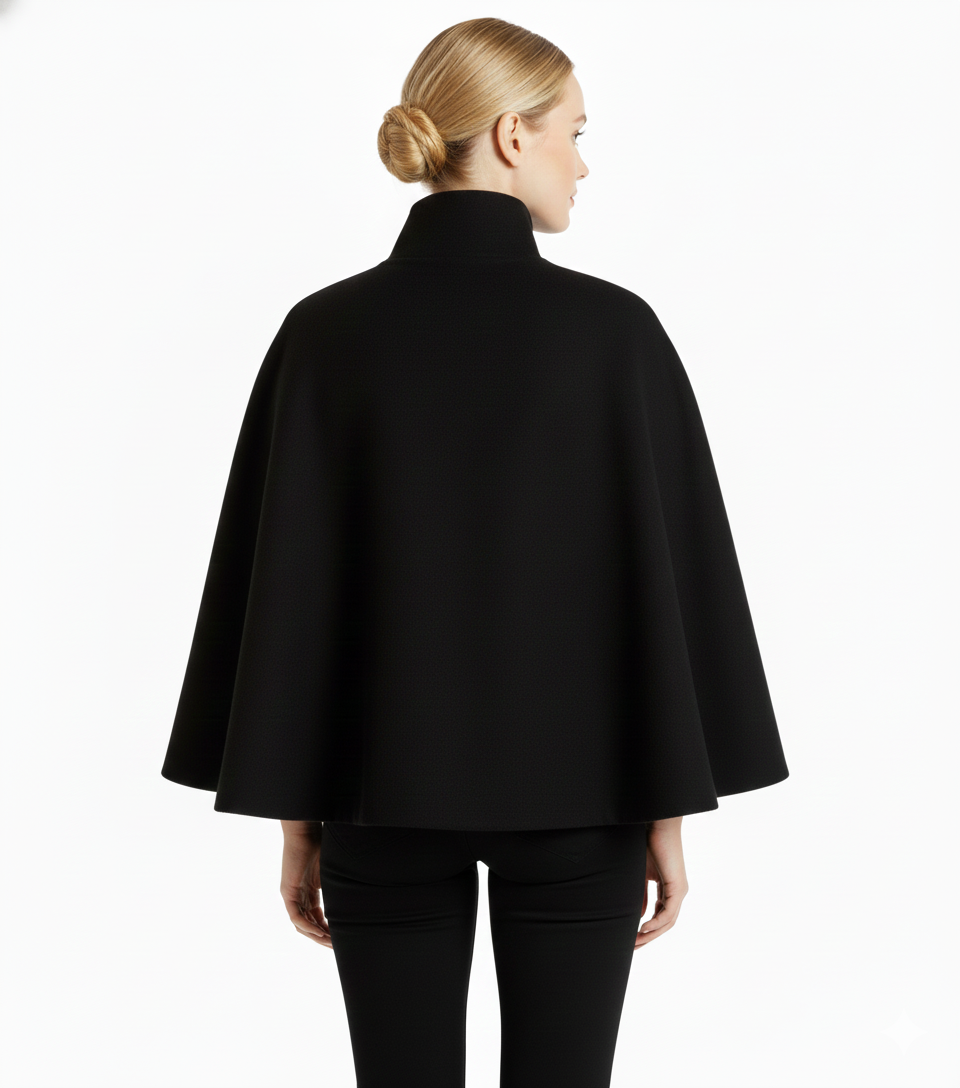 Women's Timeless High Neck Coat with Removable Belt & Relaxed Fit