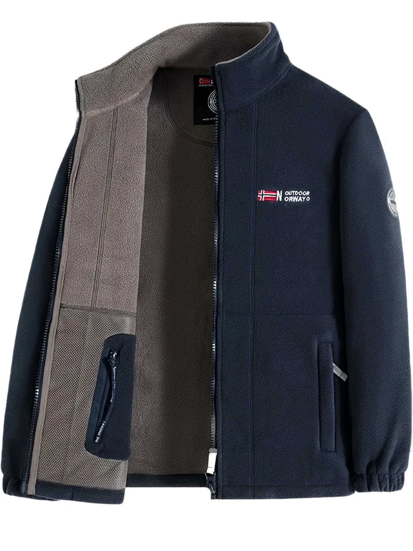 Men's Fashion Warm Outdoor Fleece Jacket with Protective Collar