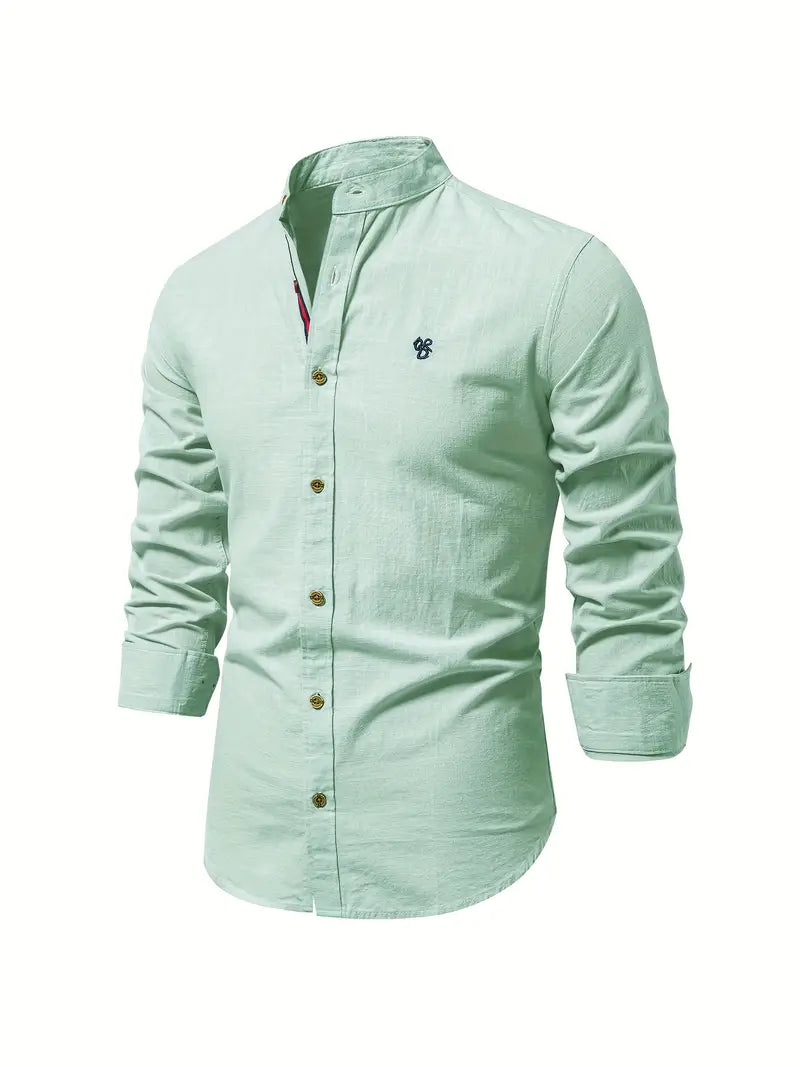Casual Buttons Shirt with Stand-aup Collar