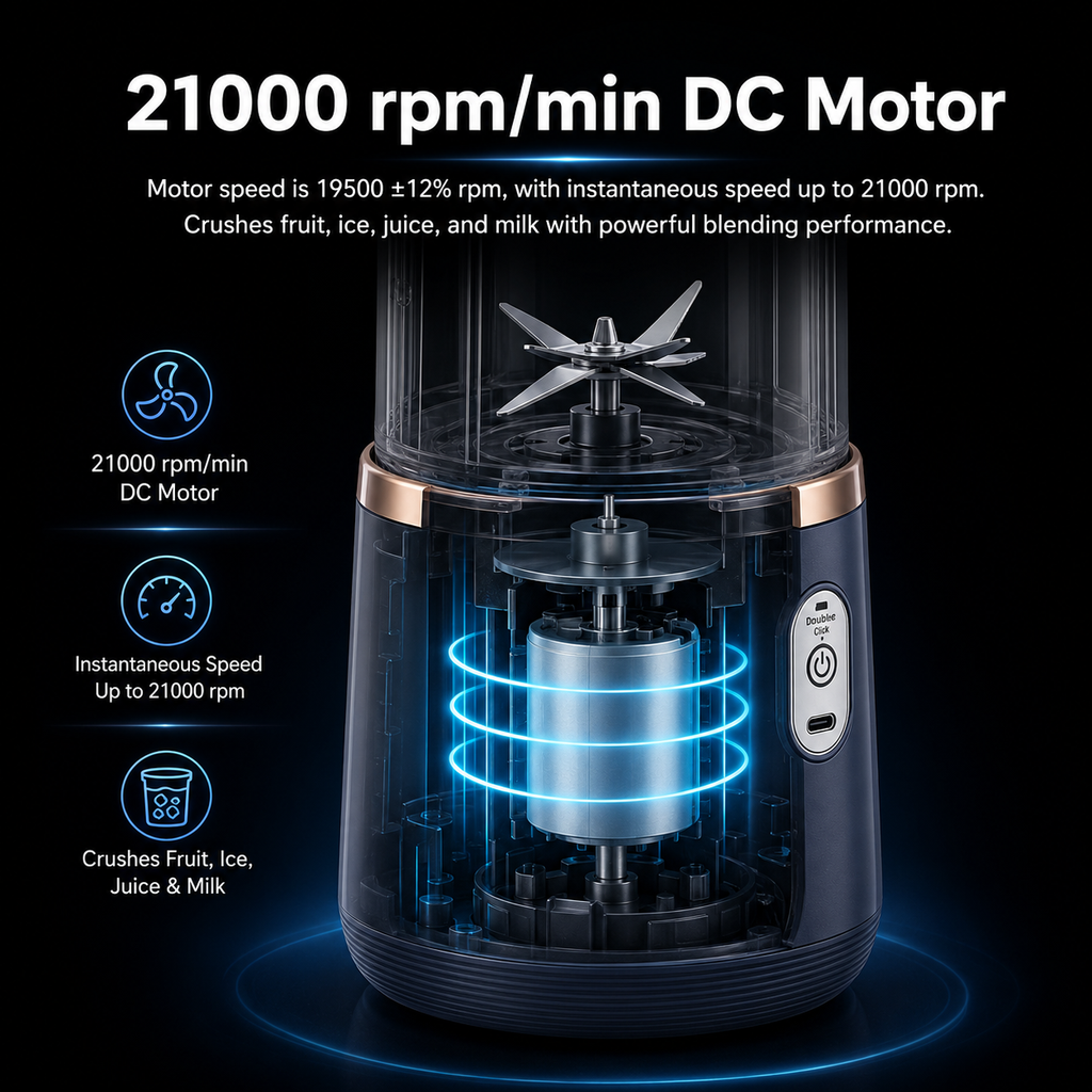 Portable USB Rechargeable Juicer Blender with 2 Cups