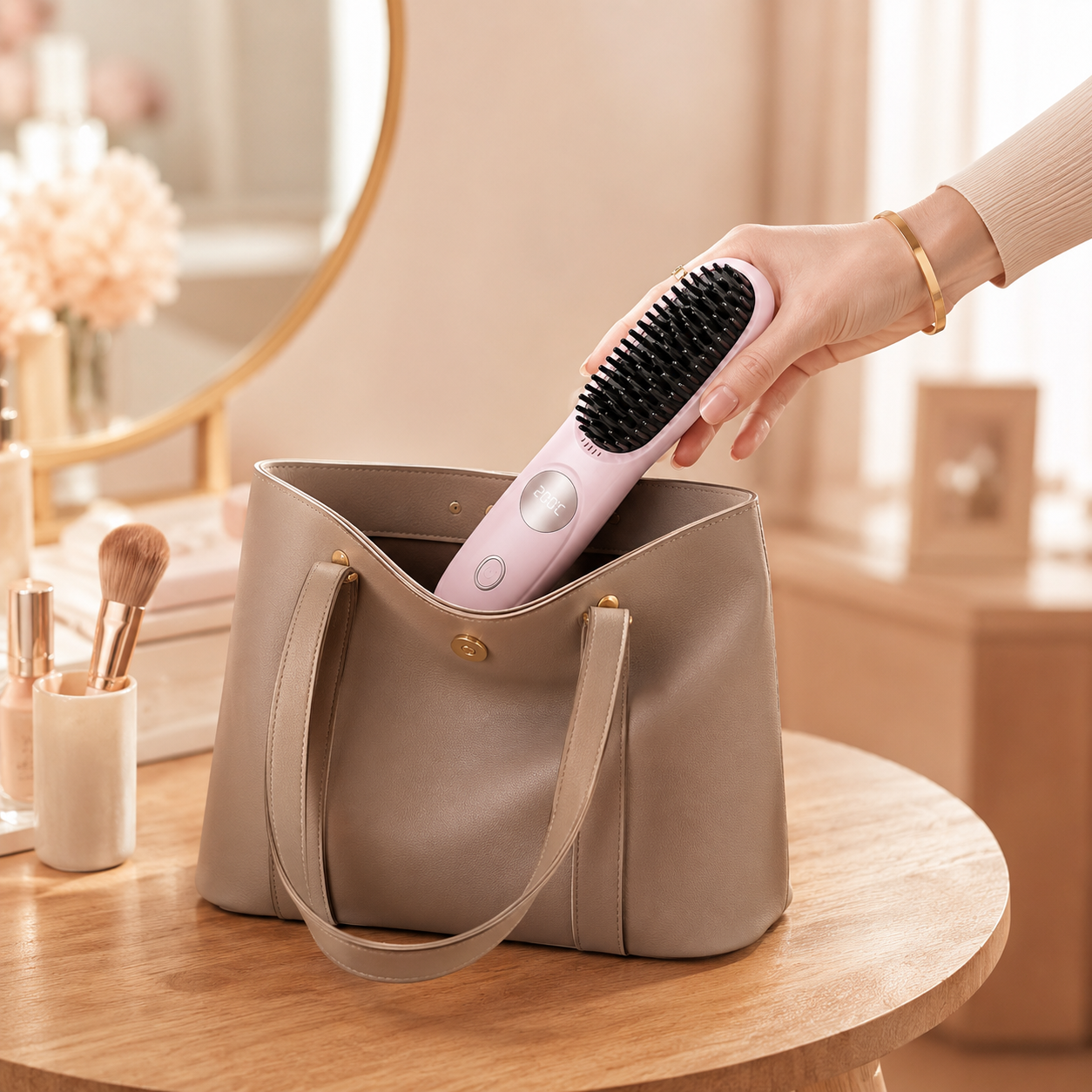 Brosse lissante sans fil avec affichage LED