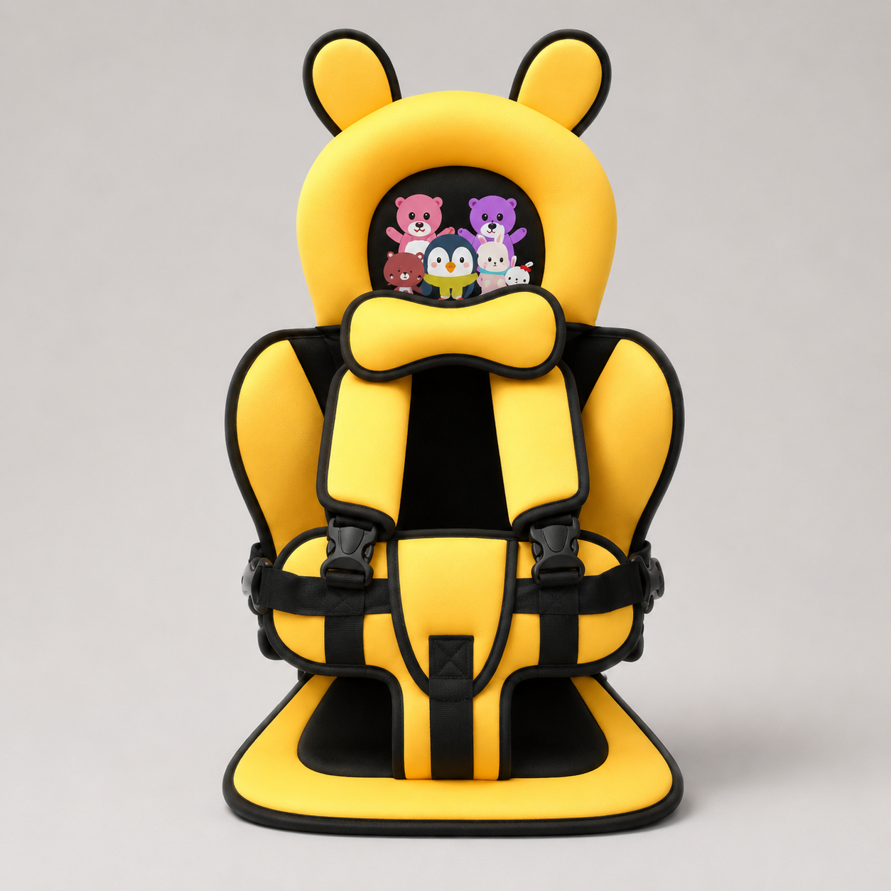 Children Car Seat Head Support Pillow with Bear Design - Image 9