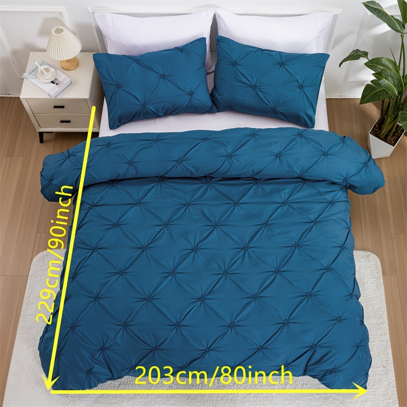Duvet Cover Set | Quilted Texture | Breathable All-Season Comfort | Polyester - Image 45