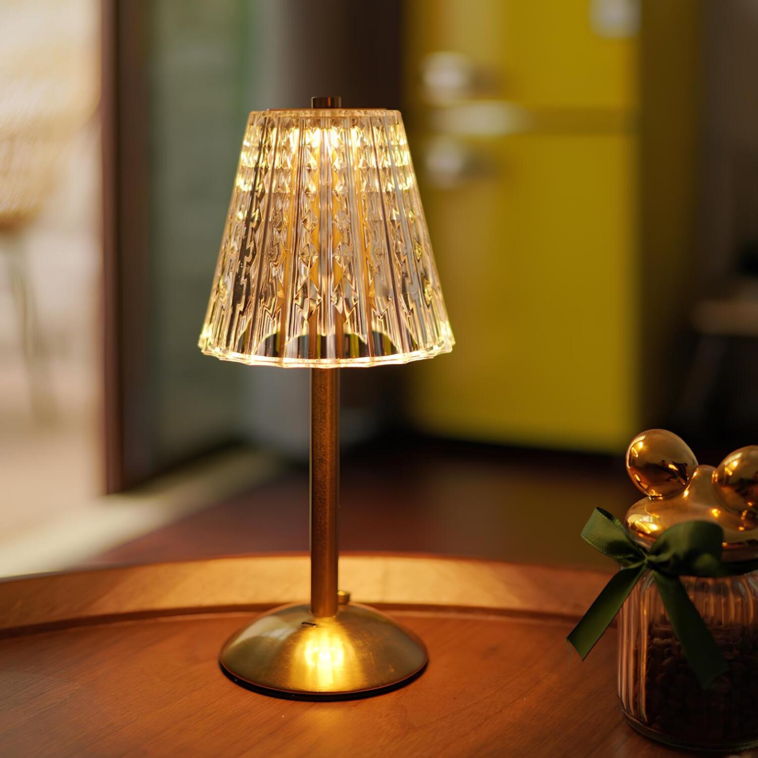 Exquisite Crystal LED Table Lamp with Touch Control and Dimmable Light
