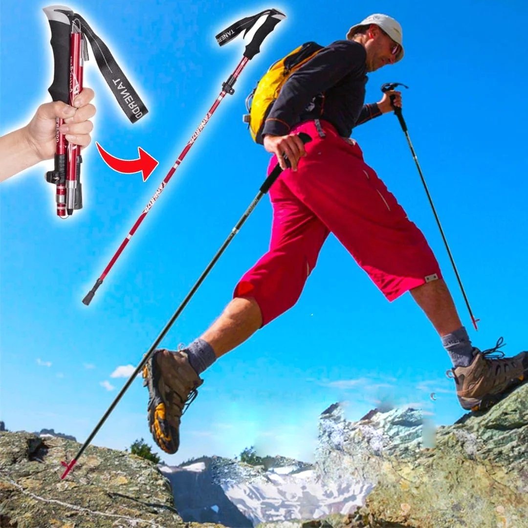 Foldable Telescopic Outdoor Trekking Poles in Portable Design