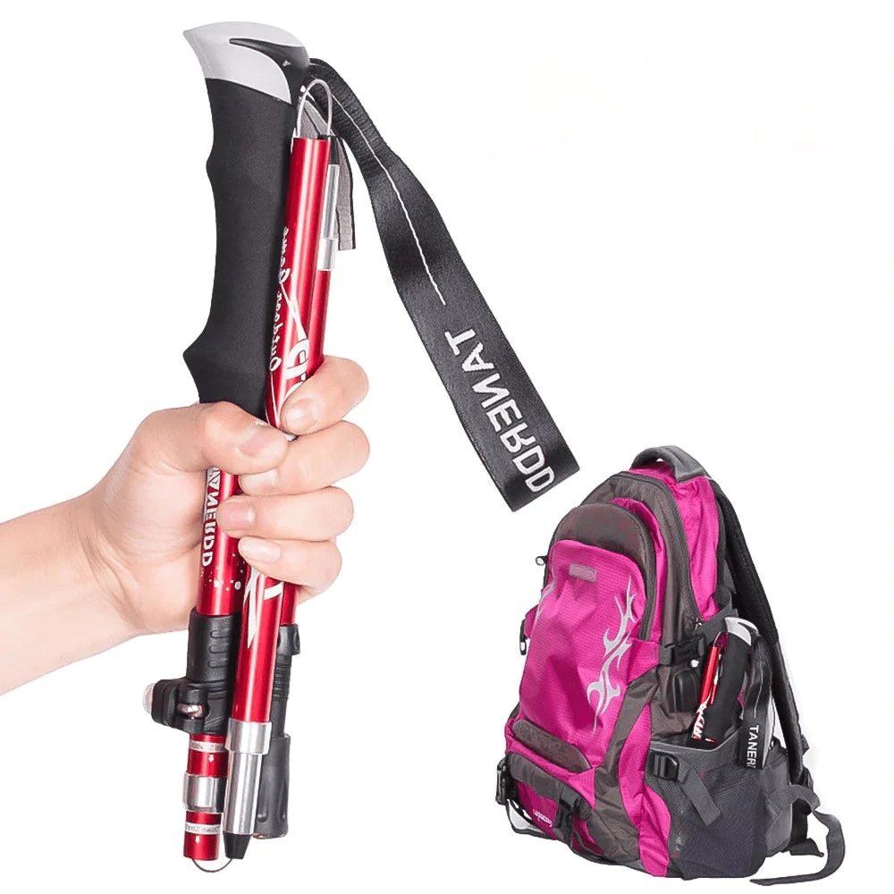 Foldable Telescopic Outdoor Trekking Poles in Portable Design