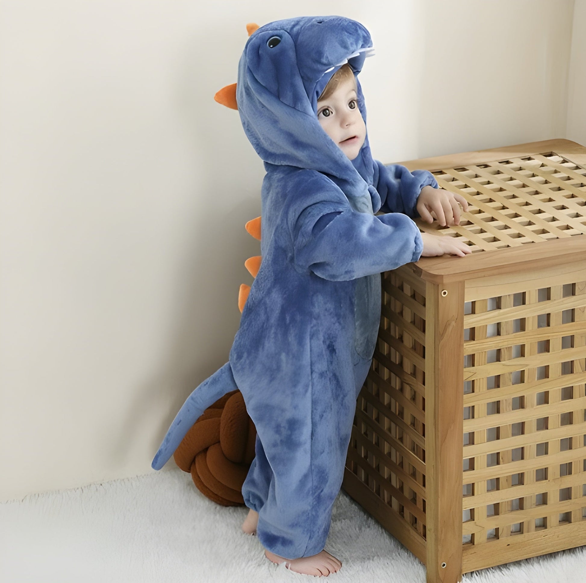 Adorable Cozy Plush Animal Baby Hooded Romper