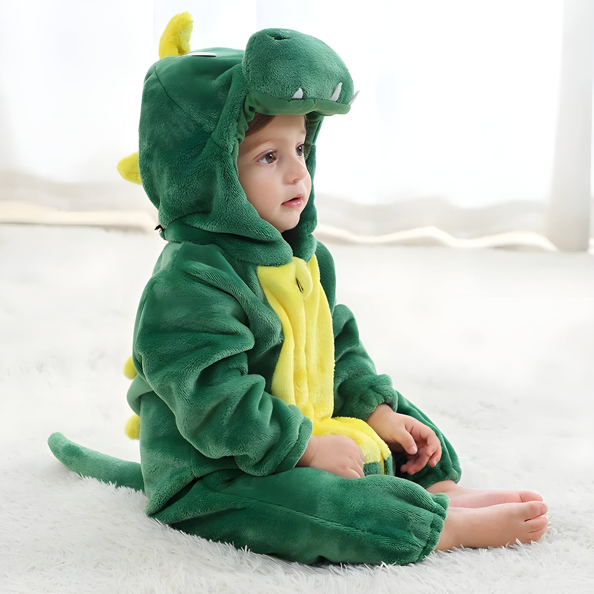 Adorable Cozy Plush Animal Baby Hooded Romper