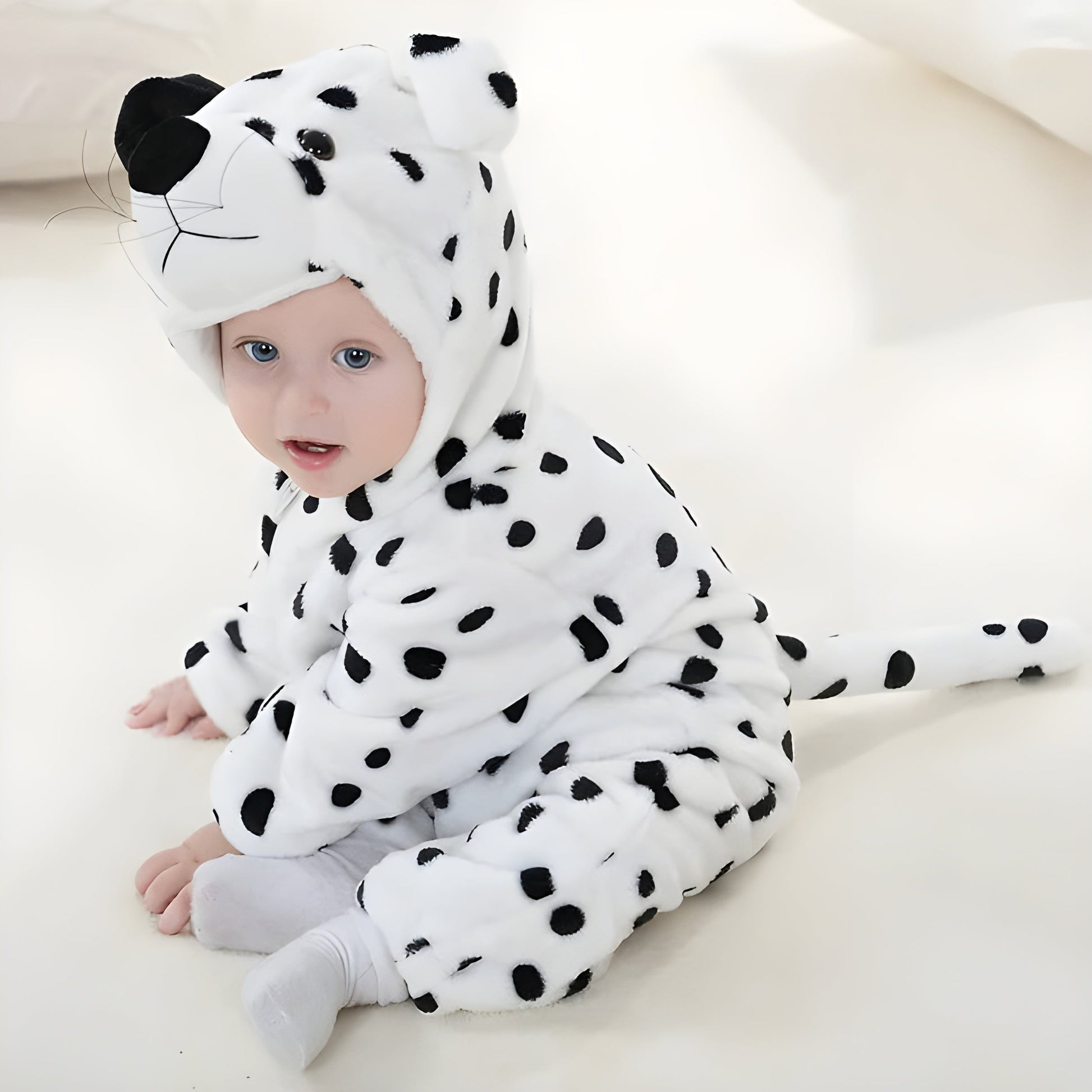 Adorable Cozy Plush Animal Baby Hooded Romper