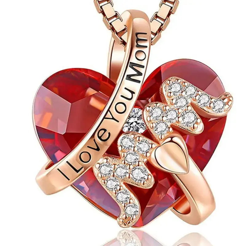 Skorter | "Mom" Crystal Heart Pendant - Image 5