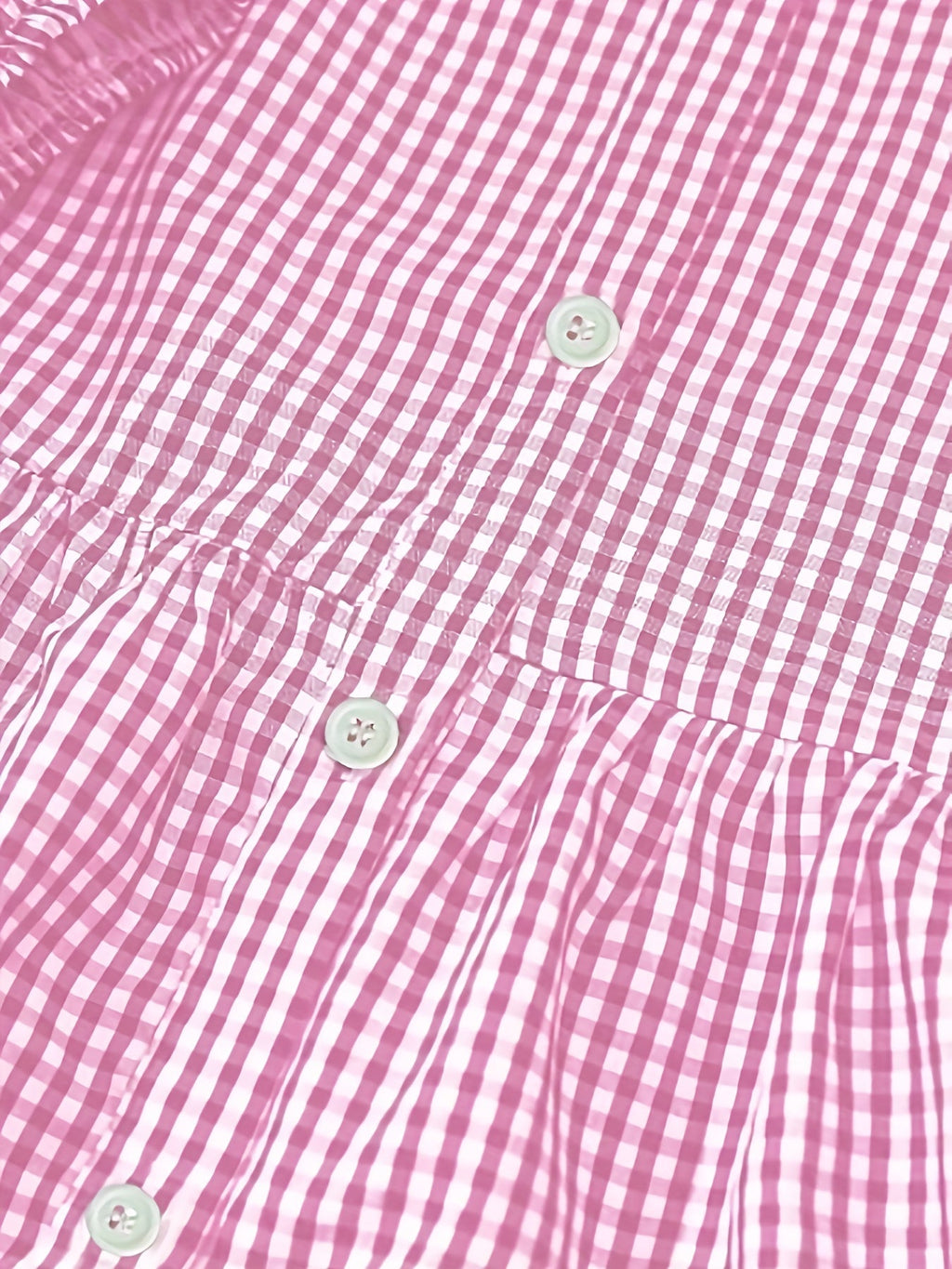 Women's Sunny Gingham Stripes Summer Dress with Airy 3/4 Puffed Sleeves