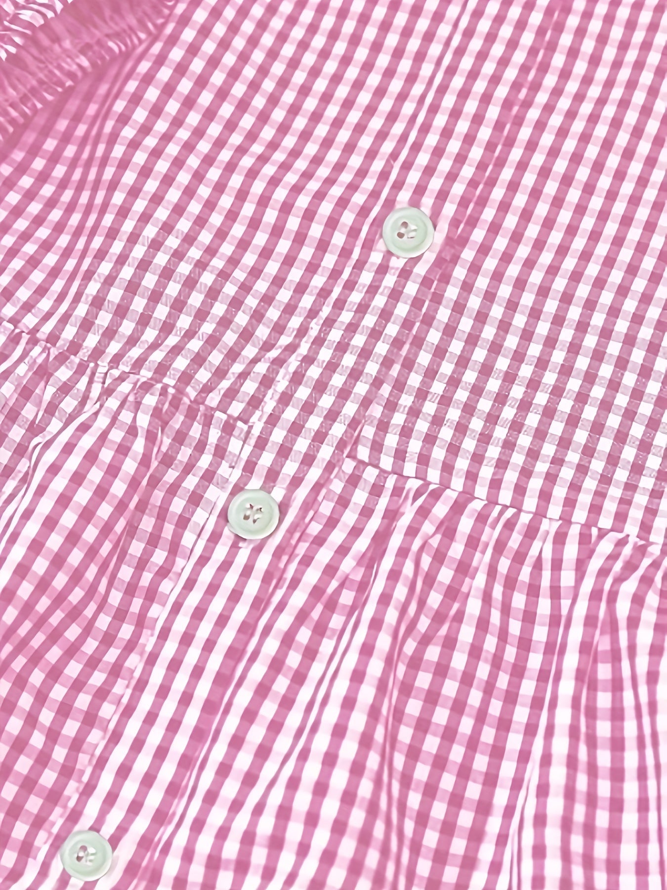 Women's Sunny Gingham Stripes Summer Dress with Airy 3/4 Puffed Sleeves