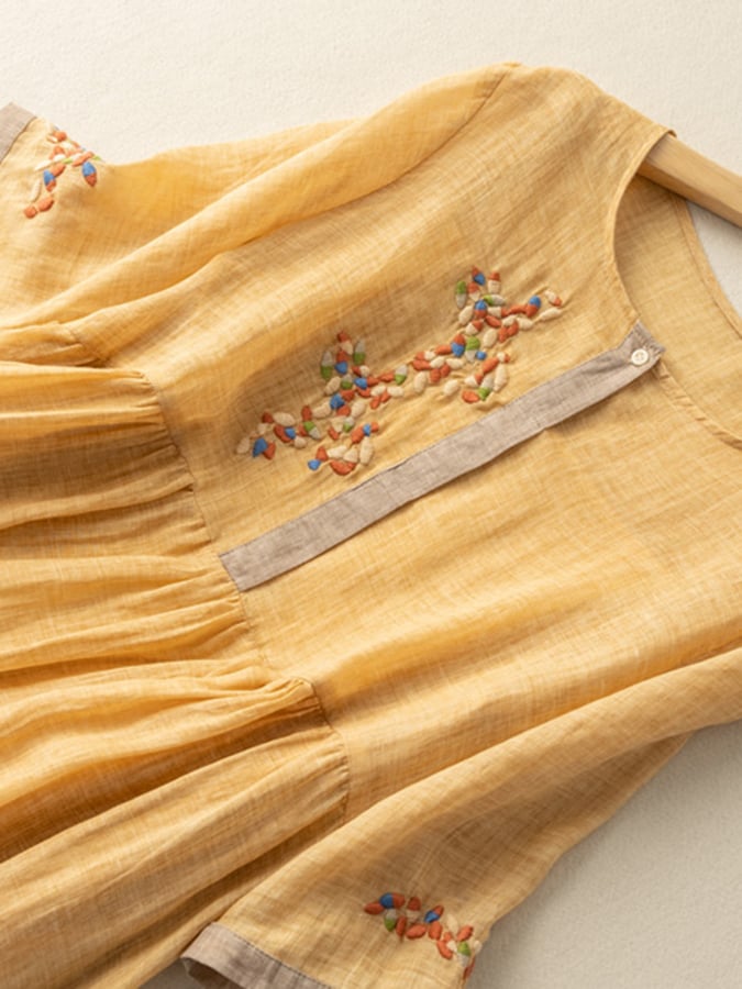 Women's Fashion Sunny Flowing Embroidered Ethnic Dress