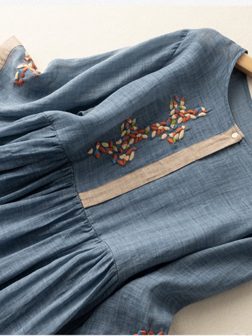 Women's Fashion Sunny Flowing Embroidered Ethnic Dress