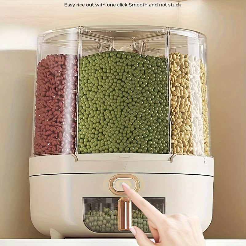 Airtight Food Storage Container Rotating Rice Cereal Pantry Dispenser - Image 2