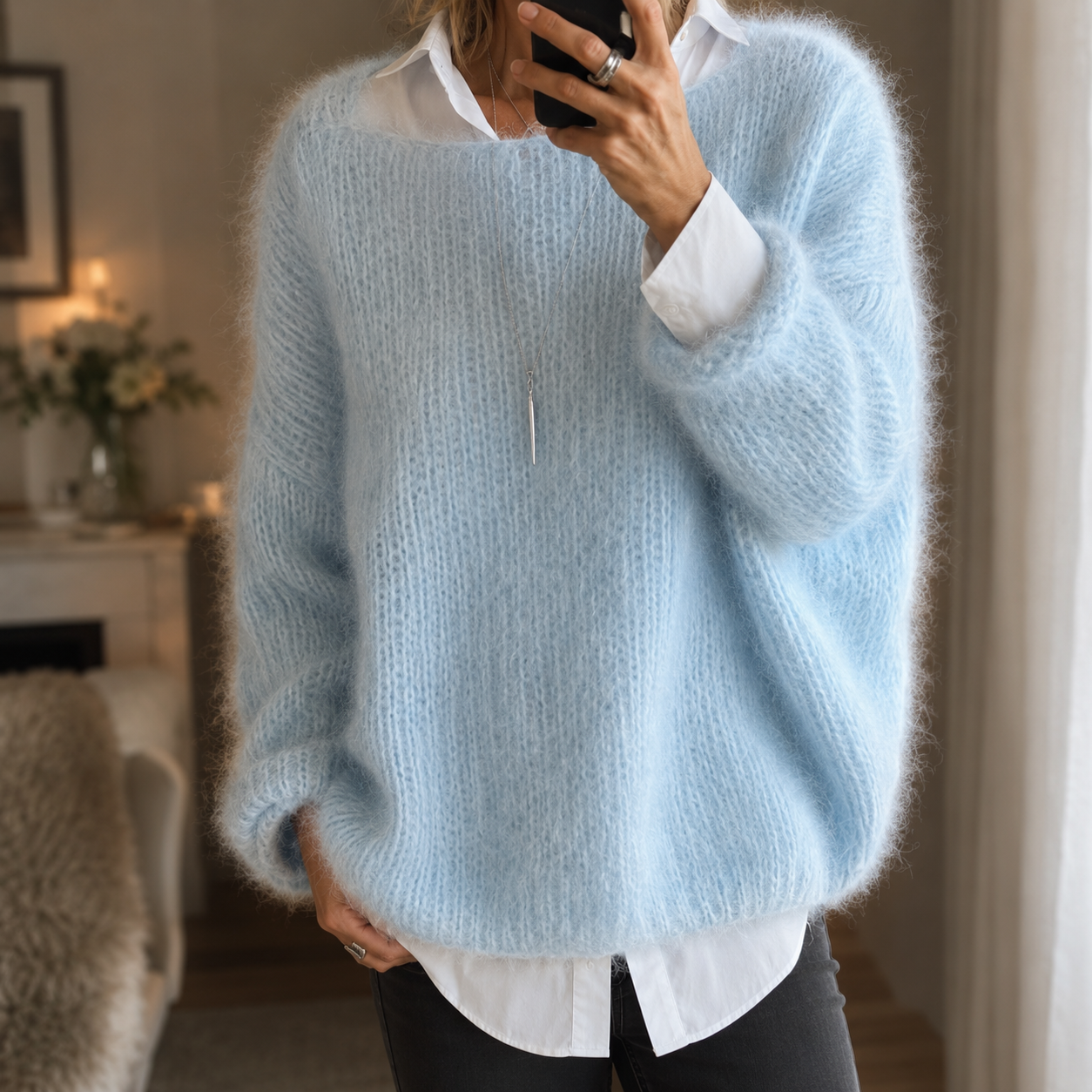 Women's Smart-casual Knitted Warm Fluffy Sweater