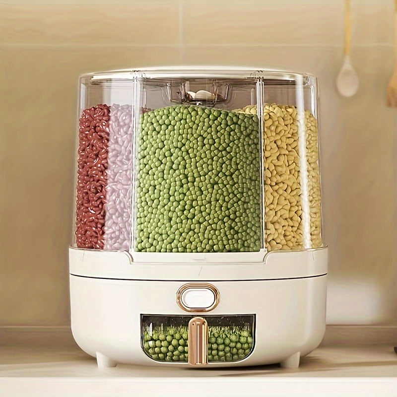 Airtight Food Storage Container Rotating Rice Cereal Pantry Dispenser - Image 3
