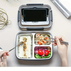 Stainless Steel Bento Lunch Box Phone Stand Lid