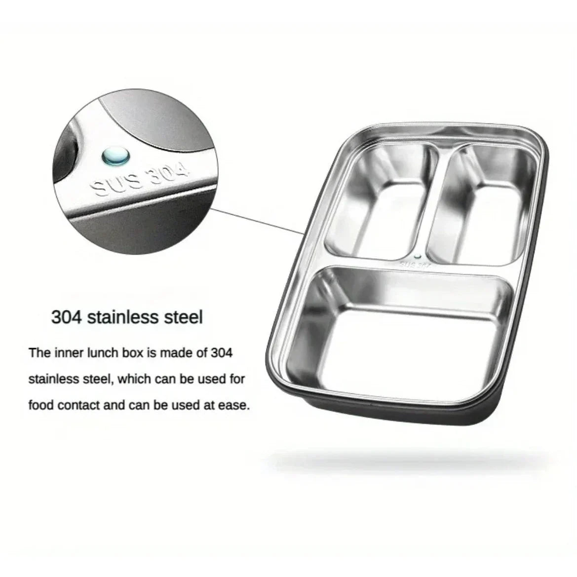 Stainless Steel Bento Lunch Box Phone Stand Lid - Image 6