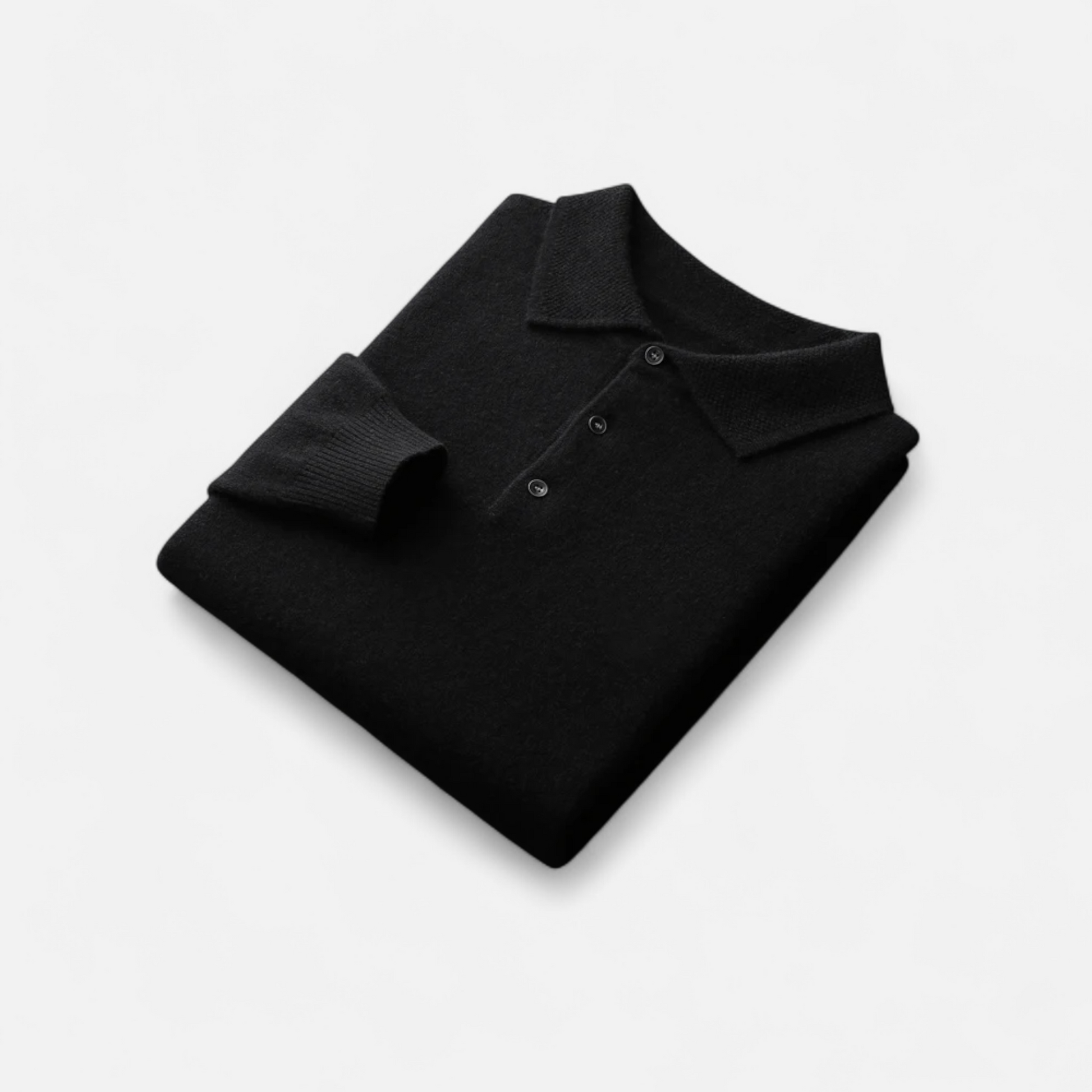 Men’s Casual Button Merino Wool Polo-Collar Sweater