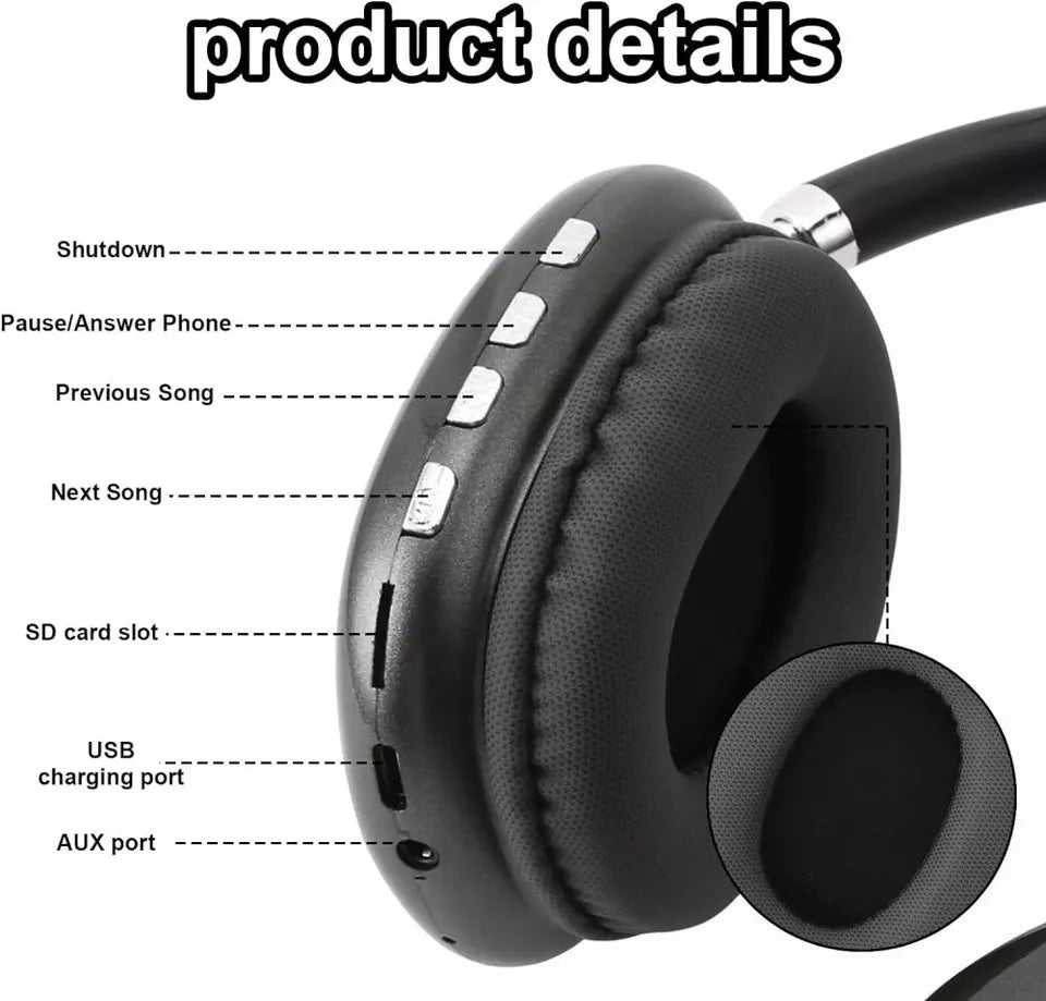 Bluetooth Headphones with HiFi Stereo & Noise Cancelling - Image 2