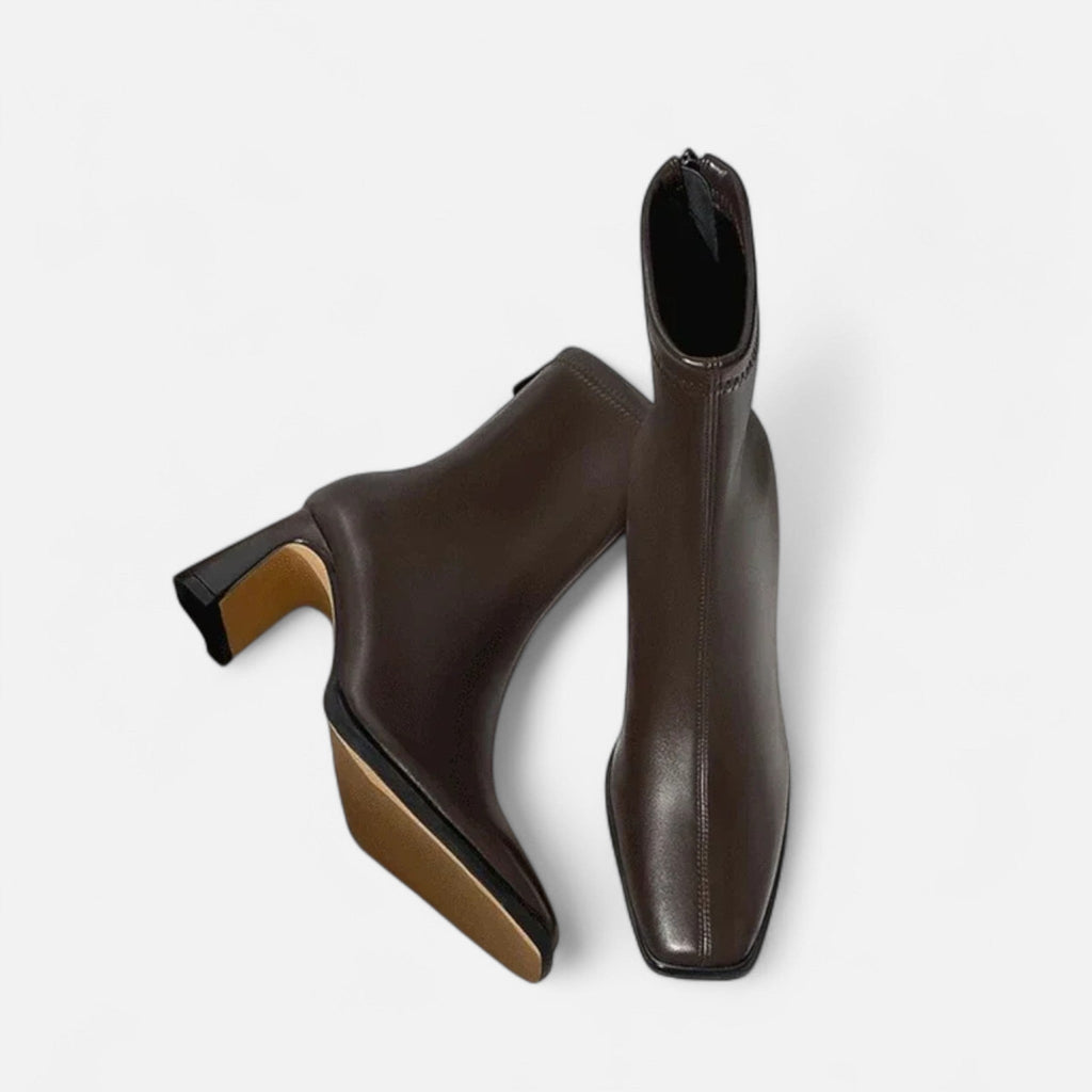 Women’s Classic Sturdy Thick Heel Square-Toe Ankle Boots