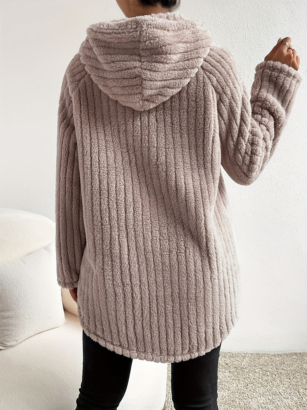 Women's Soft Teddy Style Hooded Sweatshirt