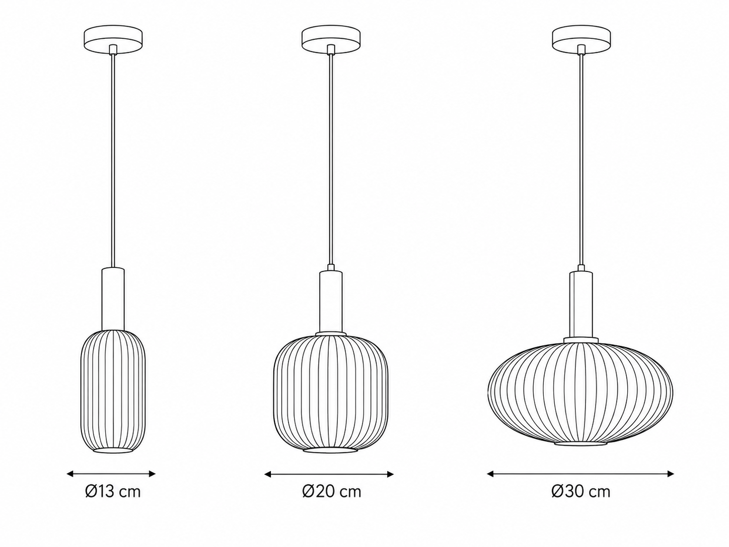 Retro szklana lampa wisząca w kształcie fali