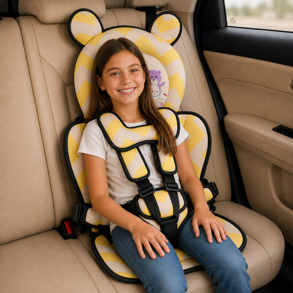 Children Car Seat Head Support Pillow with Bear Design - Image 2