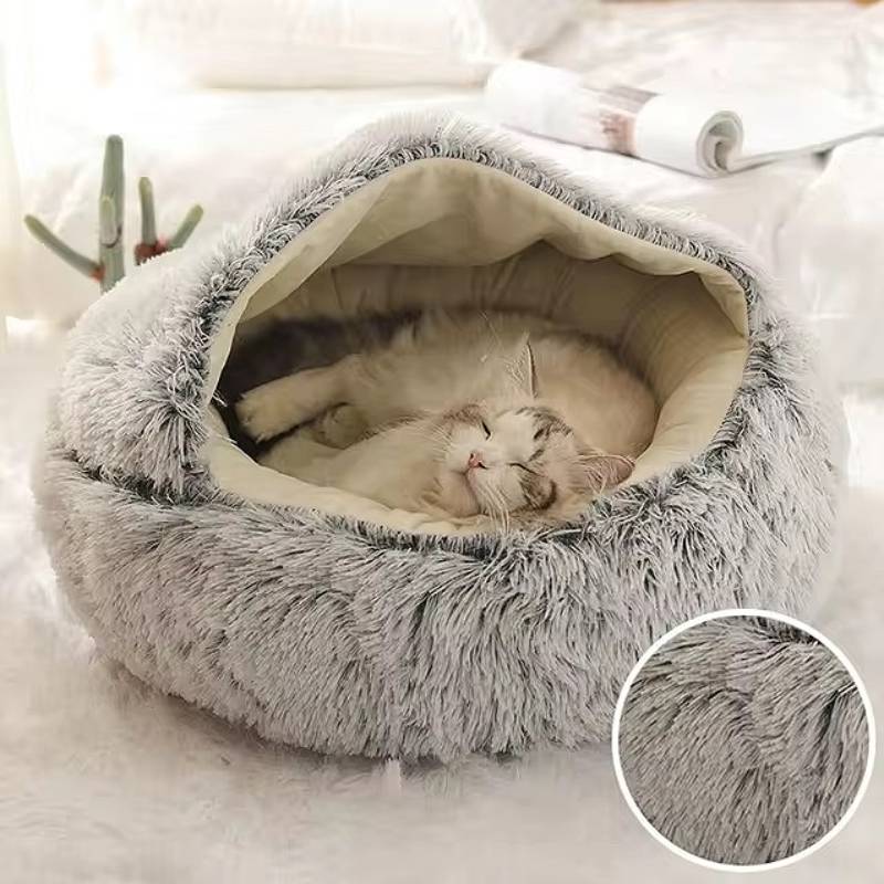 Pet Cave Bed Ultra Soft Plush Cat Dog Enclosed Lounger - Image 10