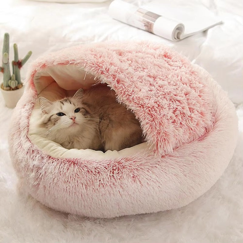 Pet Cave Bed Ultra Soft Plush Cat Dog Enclosed Lounger - Image 5