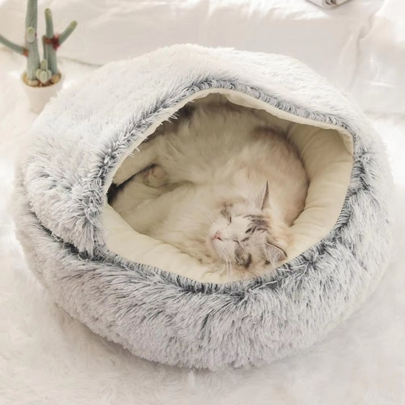 Pet Cave Bed Ultra Soft Plush Cat Dog Enclosed Lounger - Image 8