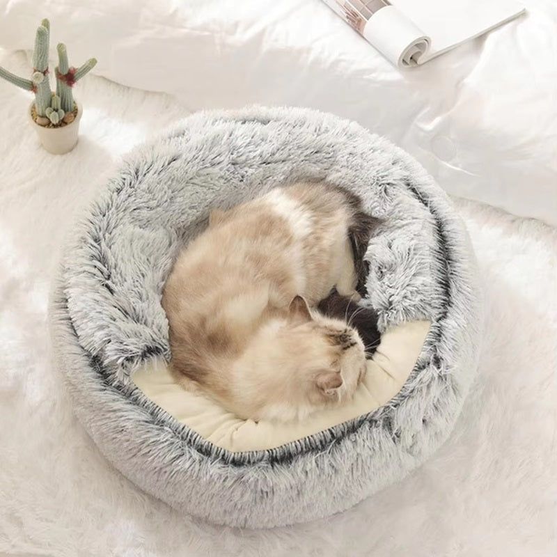 Pet Cave Bed Ultra Soft Plush Cat Dog Enclosed Lounger - Image 7