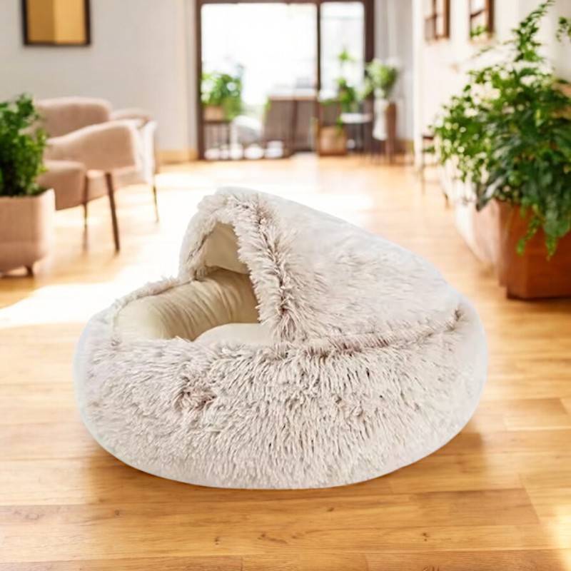 Pet Cave Bed Ultra Soft Plush Cat Dog Enclosed Lounger