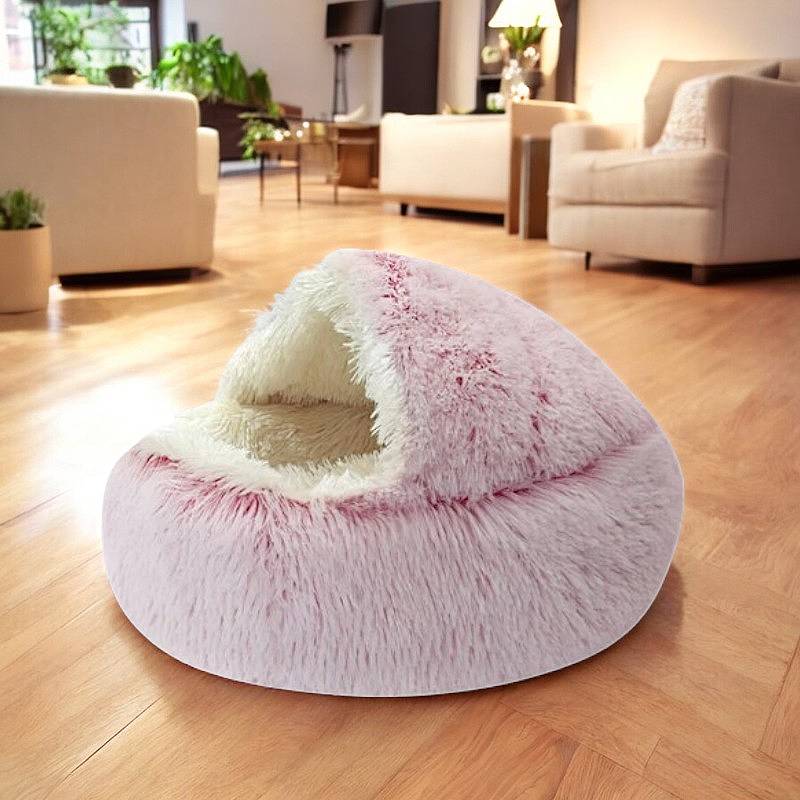 Pet Cave Bed Ultra Soft Plush Cat Dog Enclosed Lounger - Image 2