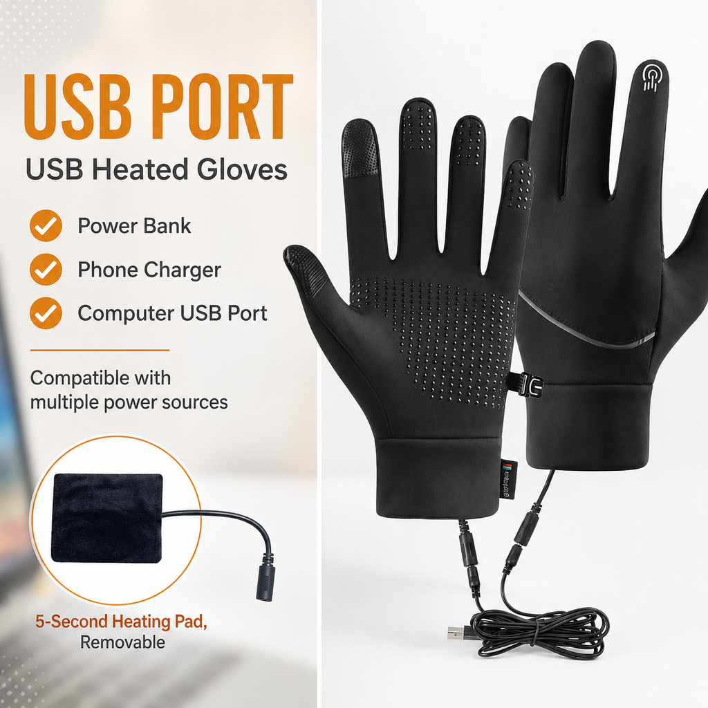 Heated Winter Gloves USB Rechargeable Touchscreen Cycling Windproof - Image 8