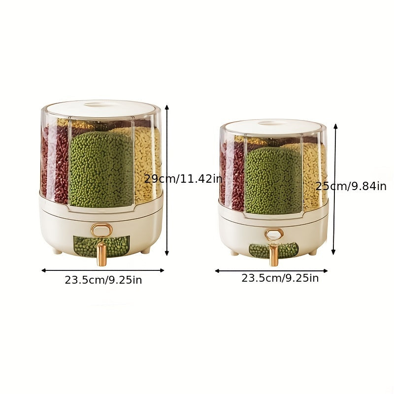 Airtight Food Storage Container Rotating Rice Cereal Pantry Dispenser - Image 4