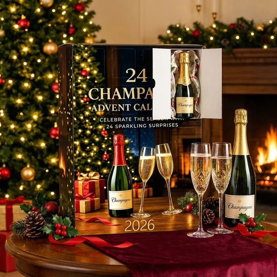 24 Day Champagne Advent Calendar 2026 Flat Decorative Bottle Designs - Image 2