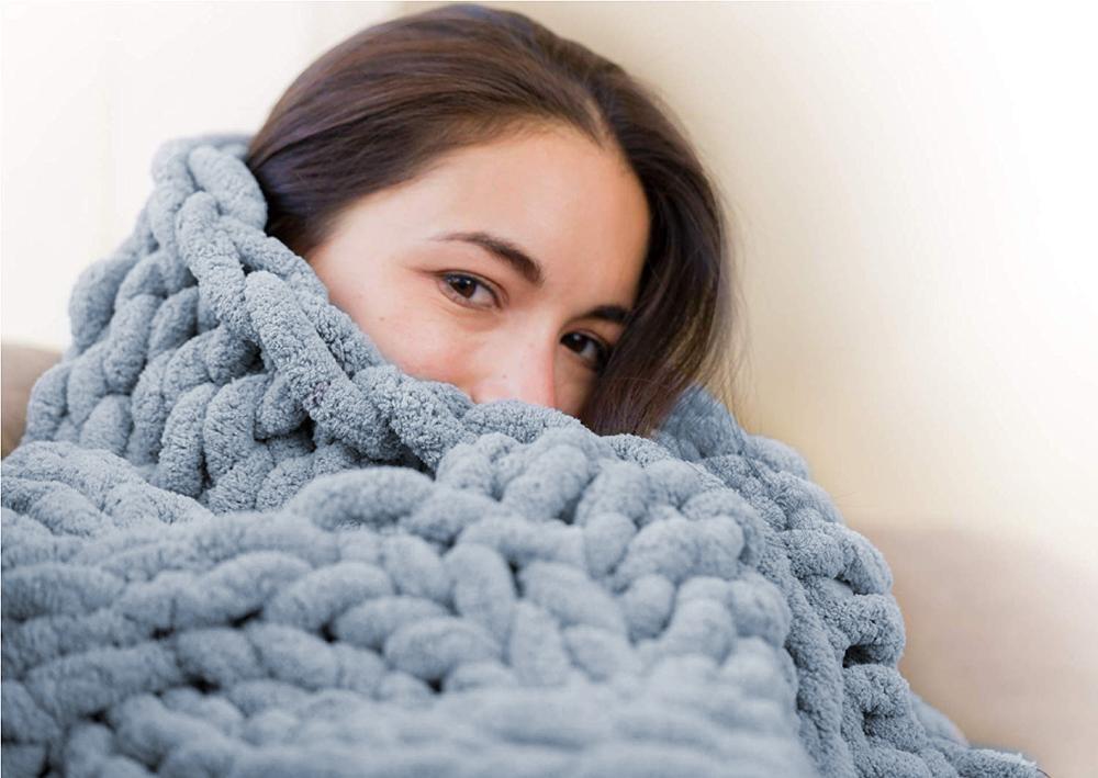 Chunky Knit Style Throw Blanket Textured Home Comfort - Image 12