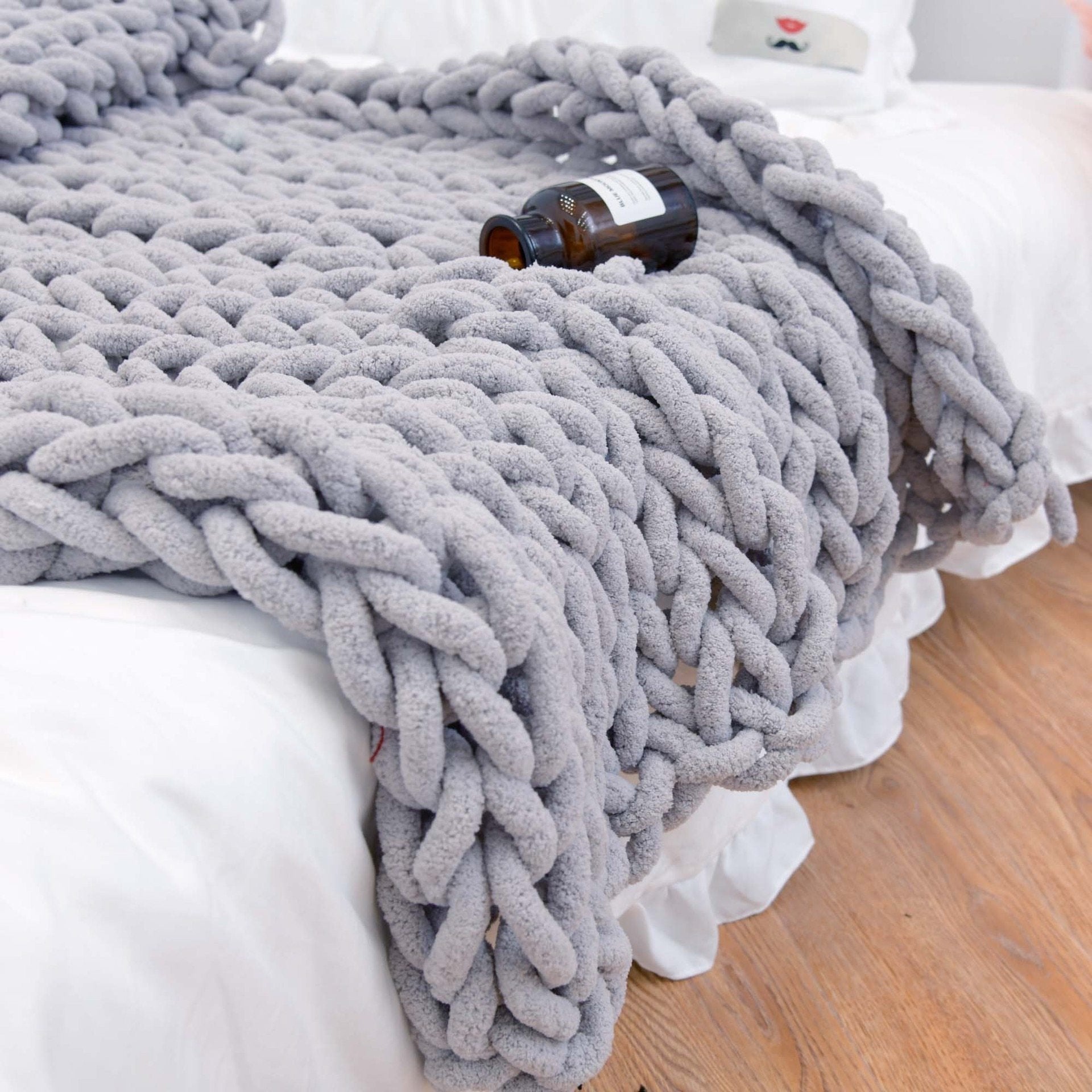 Chunky Knit Style Throw Blanket Textured Home Comfort - Image 9
